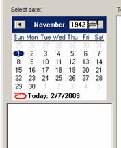 Figure 7.2c - Navigating the Calendar - Select Date Method 3